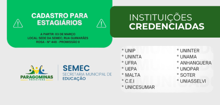Prefeitura de Paragominas abre cadastro para estagiários a partir de 03 de março
