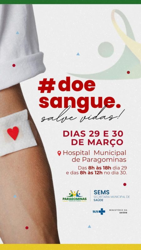 Hospital Municipal de Paragominas promove campanha de doação de sangue nos dias 29 e 30 de março
